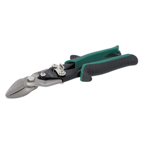 Tijeras cortachapa de 250 mm con corte a derechas y con más potencia gracias a la acción de palanca y el mango verde de 1,5 mm Bahco MA411