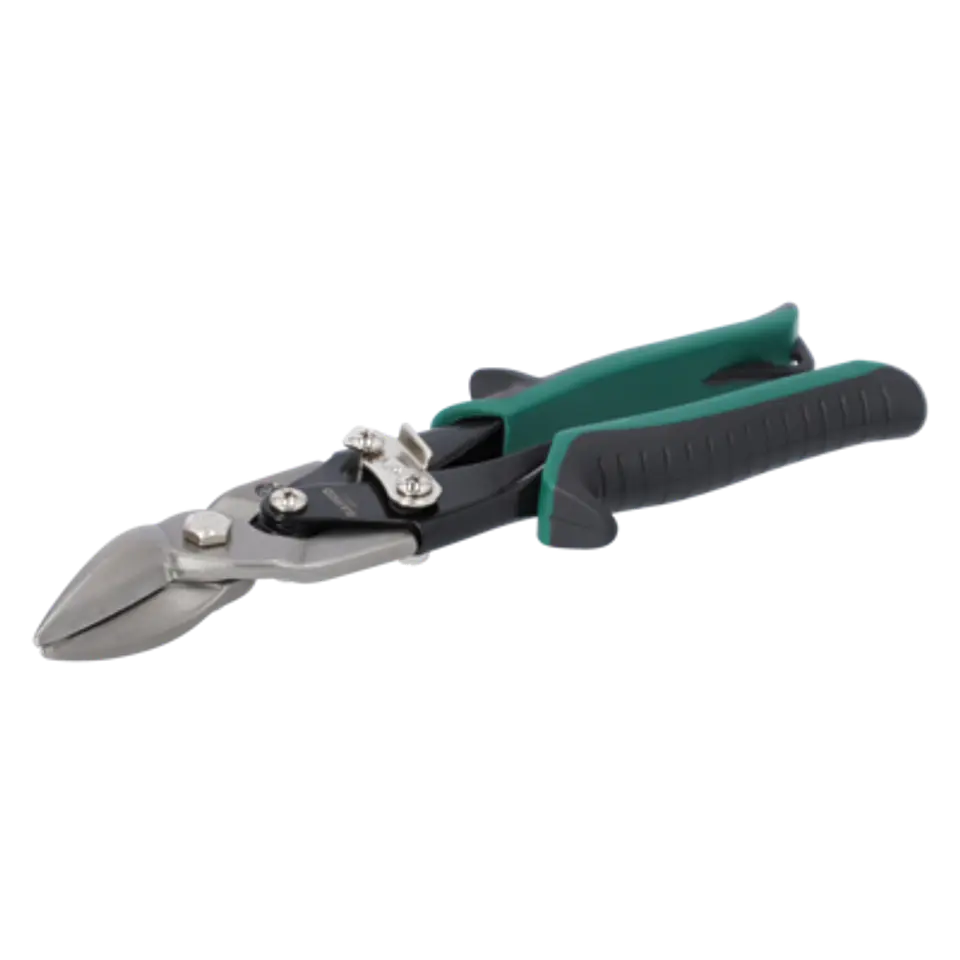 Tijeras cortachapa de 250 mm con corte a derechas y con más potencia gracias a la acción de palanca y el mango verde de 1,5 mm Bahco MA411 1