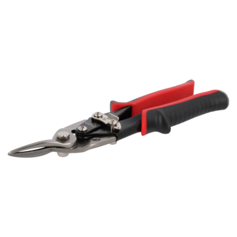 Tijeras cortachapa con corte a izquierdas y con más potencia gracias a la acción de palanca y el mango rojo de 1,5 mm Bahco MA401 1