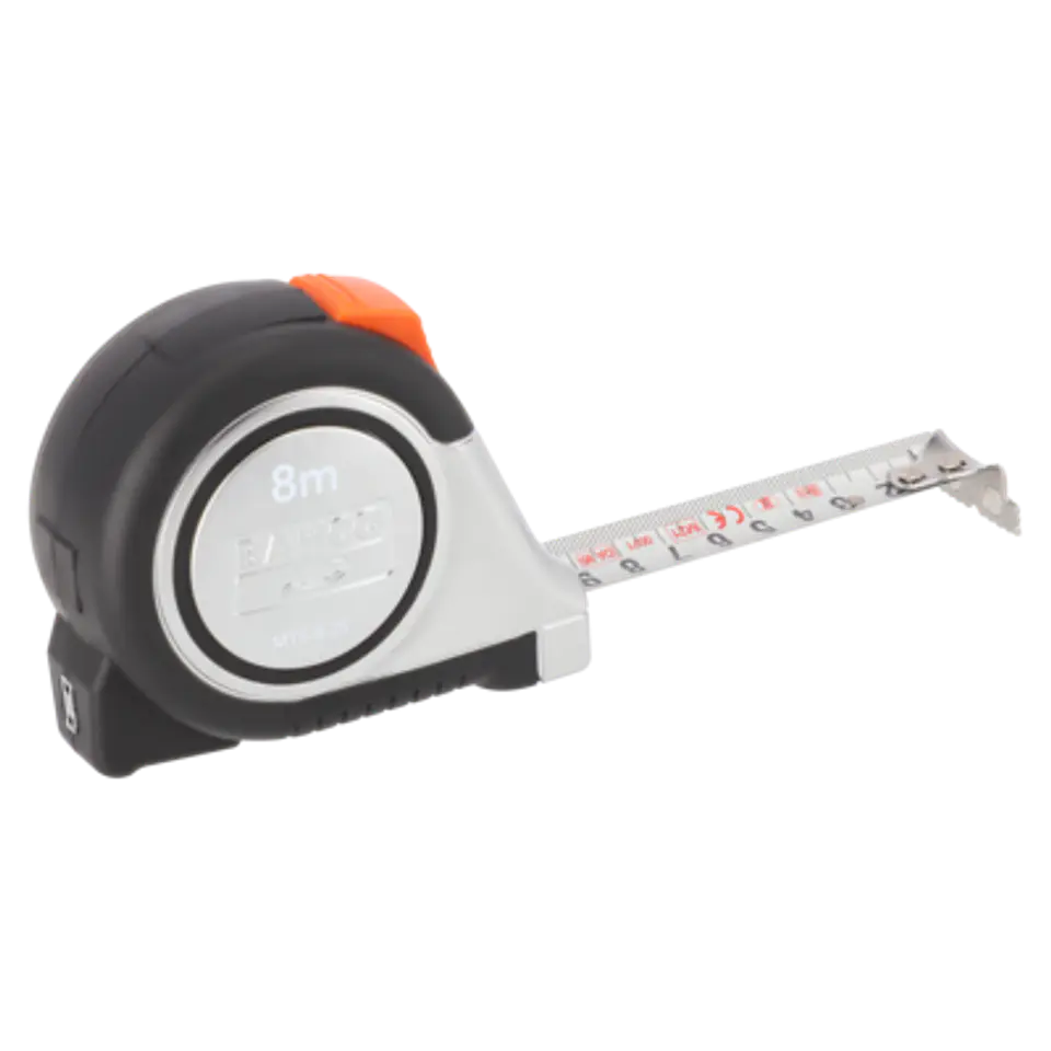 Cinta métrica de doble cara métrica/imperial con agarre de goma, 8 m Bahco MTS-8-25-E 1