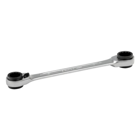 Llave doble de estrella plana a carraca de 12-15 mm con acabado cromado de 191 mm Bahco S4RM-12-15