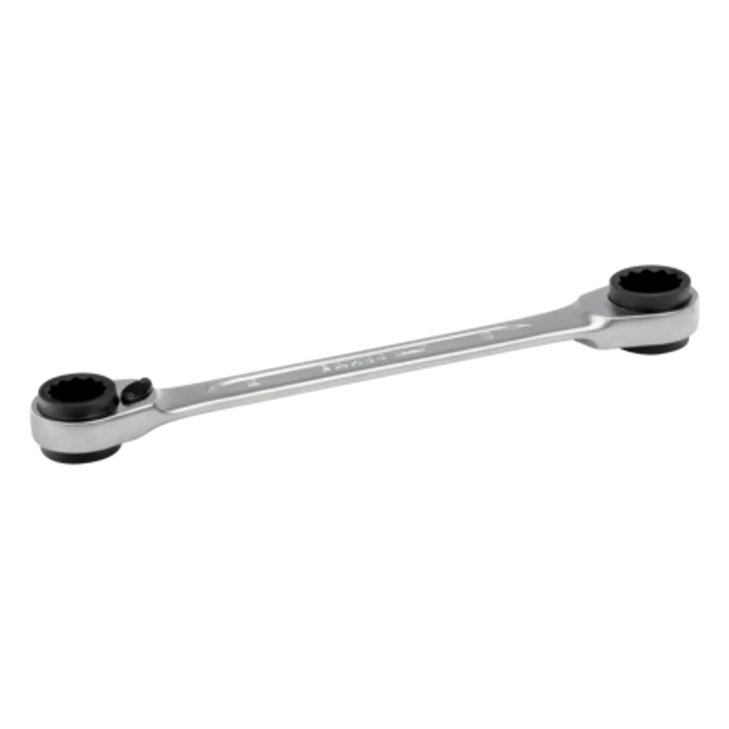 Llave doble de estrella plana a carraca de 12-15 mm con acabado cromado de 191 mm Bahco S4RM-12-15 1