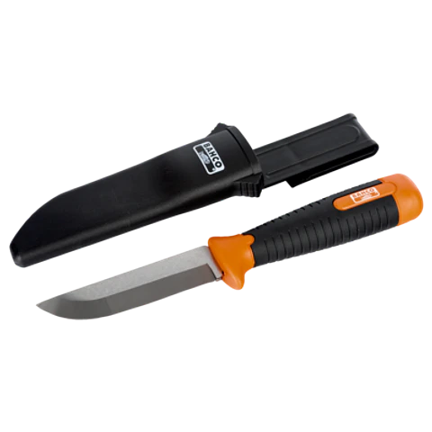 Cuchillo formón para industria pesada con hoja curvada y mango de goma de 25 mm Bahco 2449