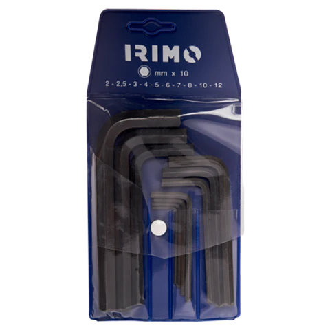 Llave tipo allen corta pavonada, medidas métricas, 10 piezas Irimo 046021
