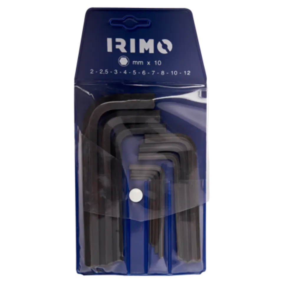 Llave tipo allen corta pavonada, medidas métricas, 10 piezas Irimo 046021 1