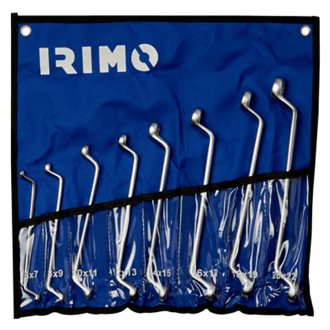 Juego de llaves de estrella acodadas de dos bocas en estuche, 6 × 7-20 × 22 (8 piezas) Irimo 15-8-W