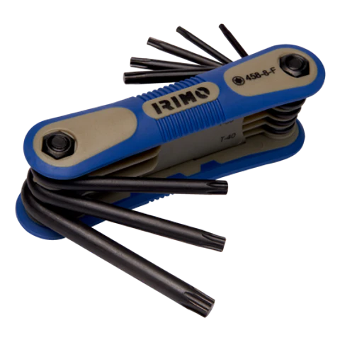 Llaves acodadas Torx hexagonales en estuche, 8 piezas, T9-T40 Irimo 458-8-F