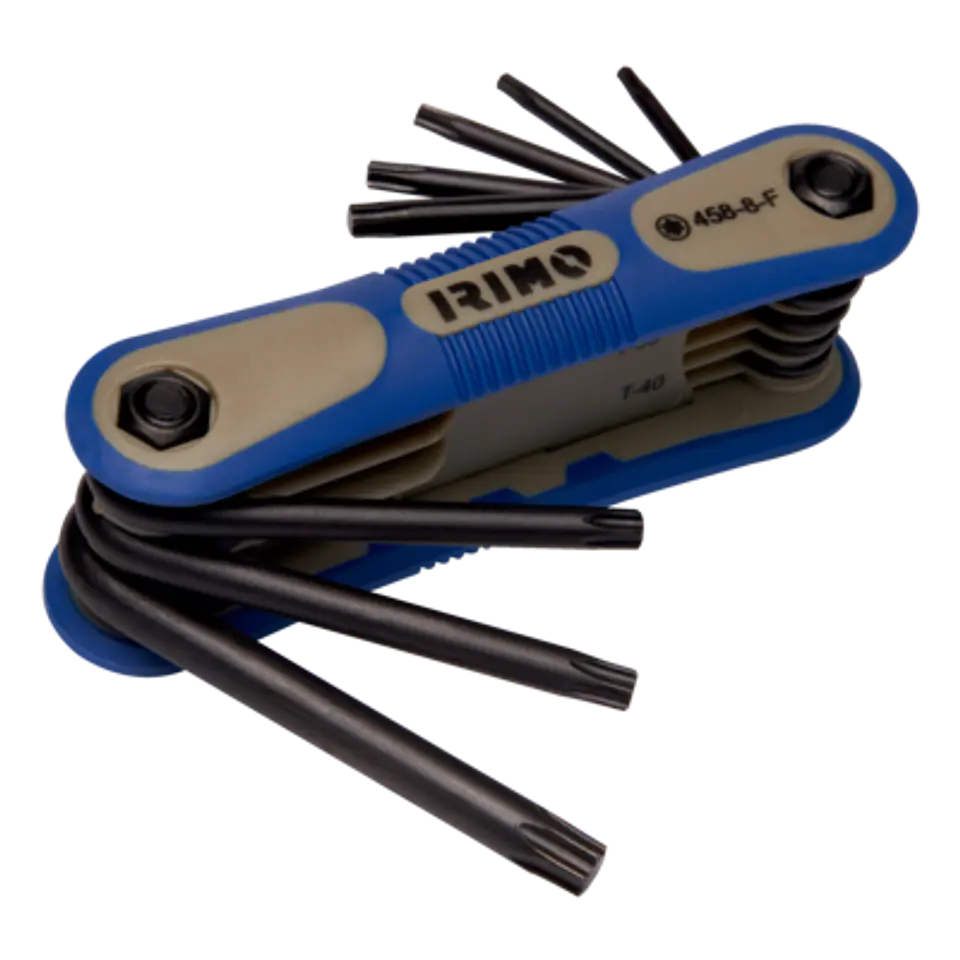 Llaves acodadas Torx hexagonales en estuche, 8 piezas, T9-T40 Irimo 458-8-F 1