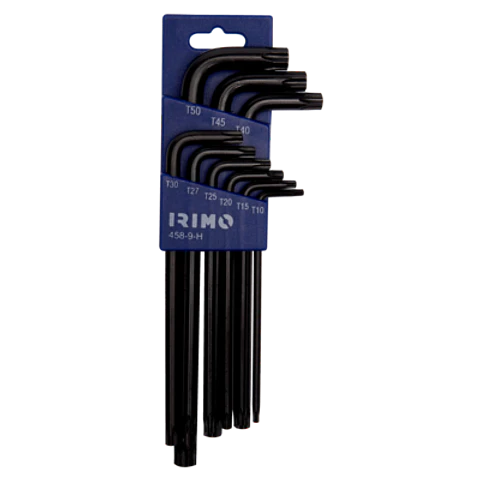 Llaves acodadas Torx con soporte, 9 piezas, T10-T50 Irimo 458-9-H