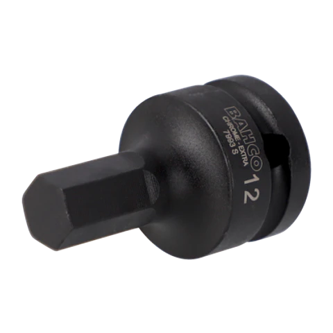 Vaso de impacto con cuadradillo de 1/2" para tornillos de cabeza hexagonal de 8 mm de acabado fosfatado Bahco 7993S0080