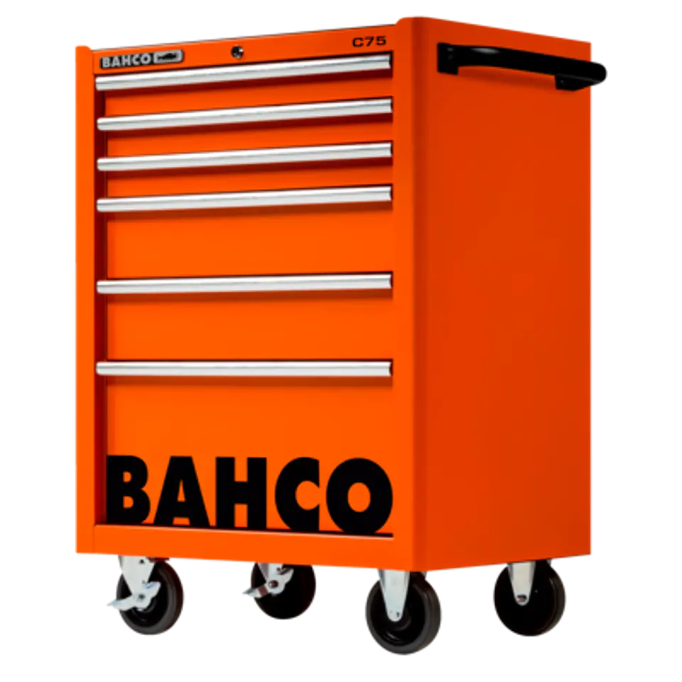Carro C75 clásico naranja con 6 cajones de 986 mm x 501 mm x 763 mm Bahco 1475K6 1