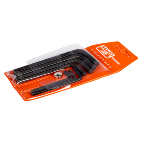 Juego de llaves hexagonales y métricas con acabado fosfatado, 2 mm - 8 mm: 8 piezas Bahco 1995M/8T