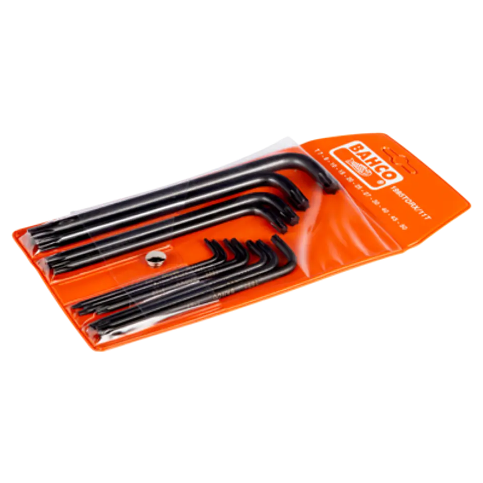 Juego de llaves tipo allen TORX® largas y fosfatadas, T7-T50: 11 piezas Bahco 1995TORX/11T 1