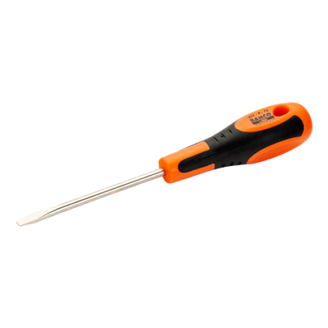 Destornillador de punta plana con mango de goma (1,2 x 6,5 x 150 mm) Bahco 611-6.5-150