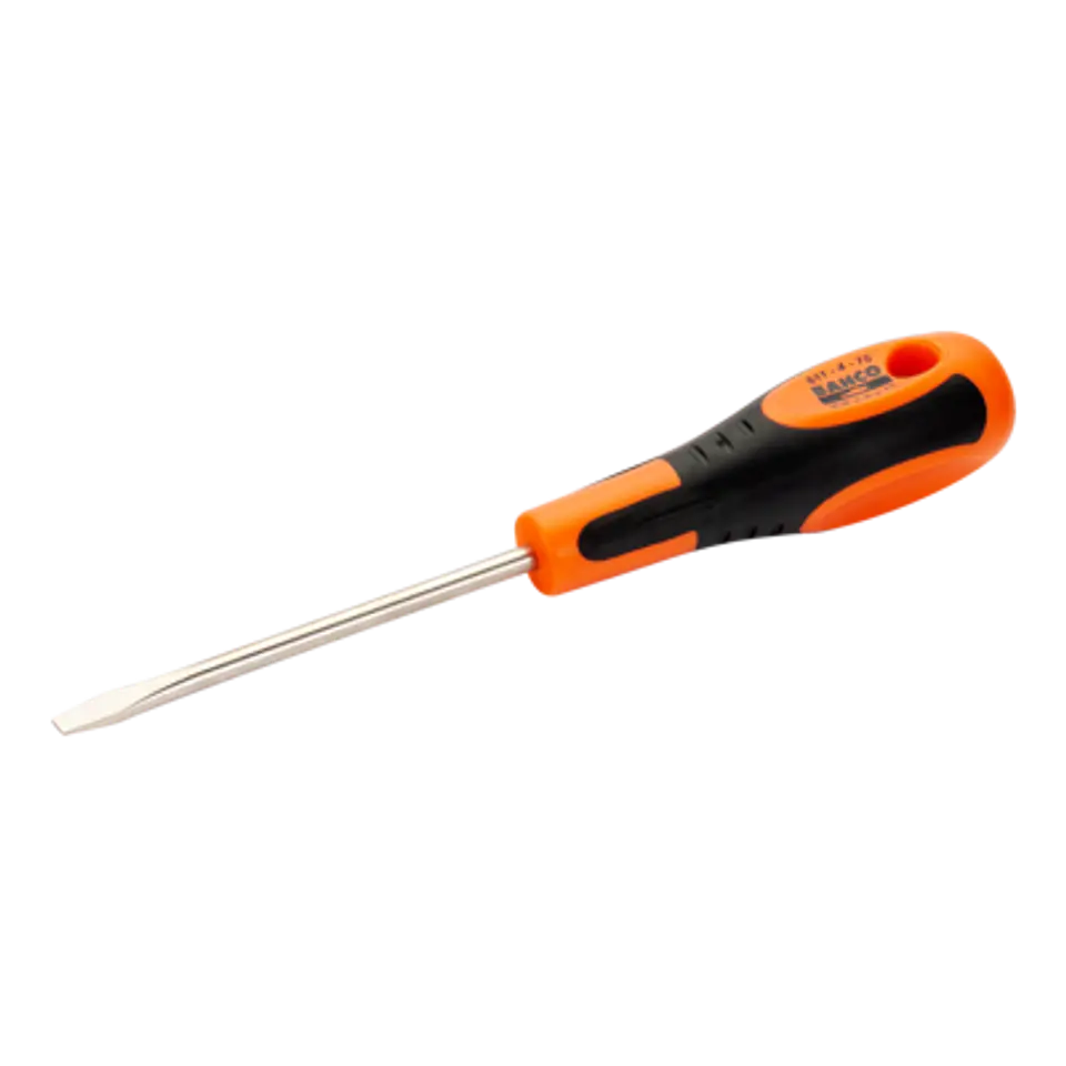 Destornillador de punta plana con mango de goma (1,2 x 6,5 x 150 mm) Bahco 611-6.5-150 1