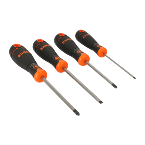 Juego de 4 destornilladores para ranurados y Phillips BahcoFit con agarre de goma Bahco B219.004