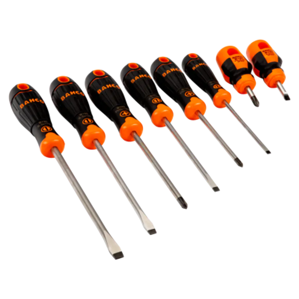 Juego de destornilladores ranurados/Phillips BahcoFit con mango de goma (8 piezas) Bahco B219.008 1