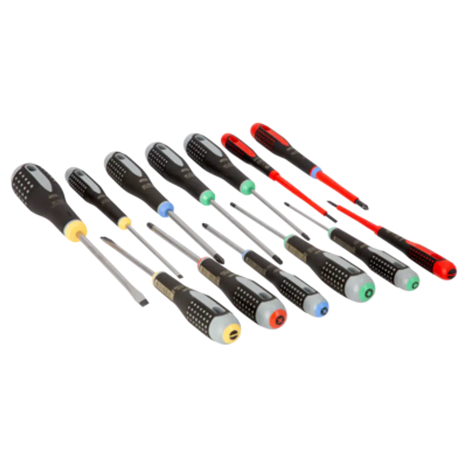 Juego de 13 destornilladores para ranurados, Phillips, Pozidriv y TORX® ERGO™ con agarre de goma Bahco BE-9875 1