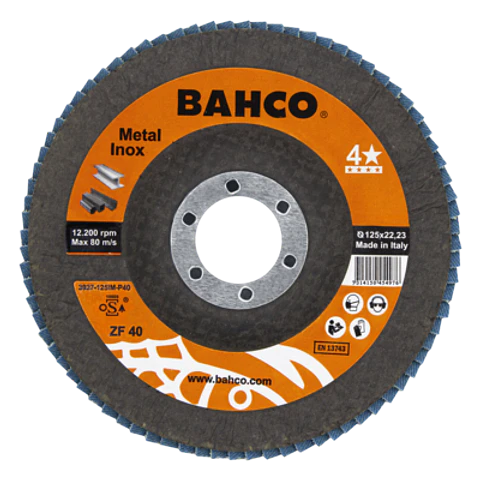 Discos abrasivos de láminas para inox. y metal 125 x P120 x 22.23mm Bahco 3927-125IM-P120