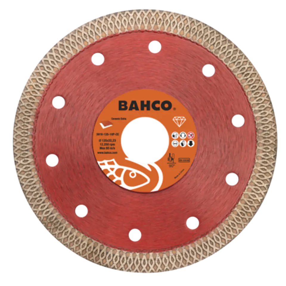 Discos abrasivos de corte de diamante para cerámica y azulejos 115 x 1.2 x 22.23mm Bahco 3916-115-10P-CE 1