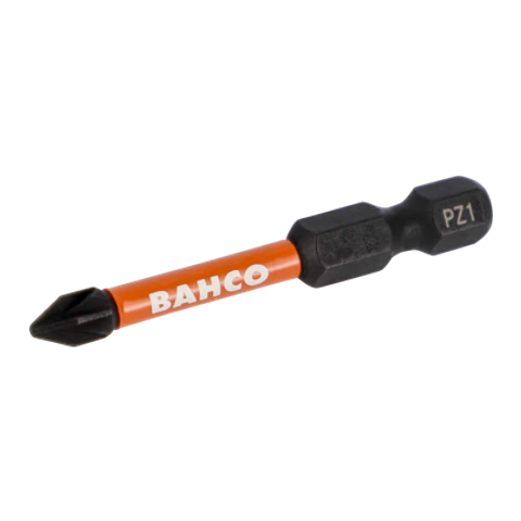 Puntas de impacto de torsión de 1/4" para tornillos de cabeza Pozidriv PZ3 de 50 mm - 10 unidades/envase blíster Bahco 66IM/50PZ3-10P