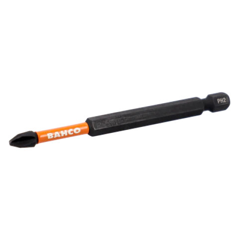 1/4" Puntas de torsión de impacto y de 1/4" para tornillos Phillips PH2 de 90 mm (2 piezas/caja de plástico) Bahco 66IM/90PH2-2P