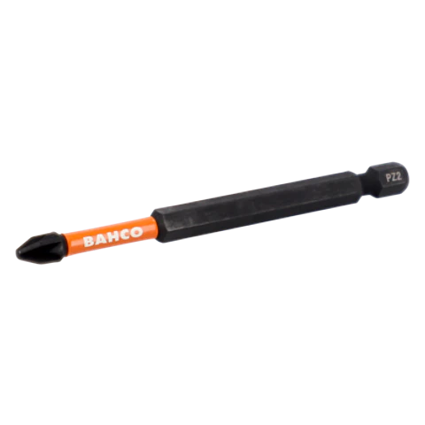 1/4" Puntas de torsión de impacto y de 1/4" para tornillos Pozidriv PZ3 de 90 mm (2 piezas/caja de plástico) Bahco 66IM/90PZ3-2P