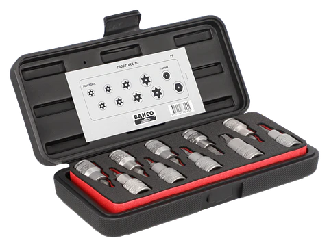 Bahco Juego Dados con Puntas Torx y Hexagonales 1/2" (7809TORX-10)
