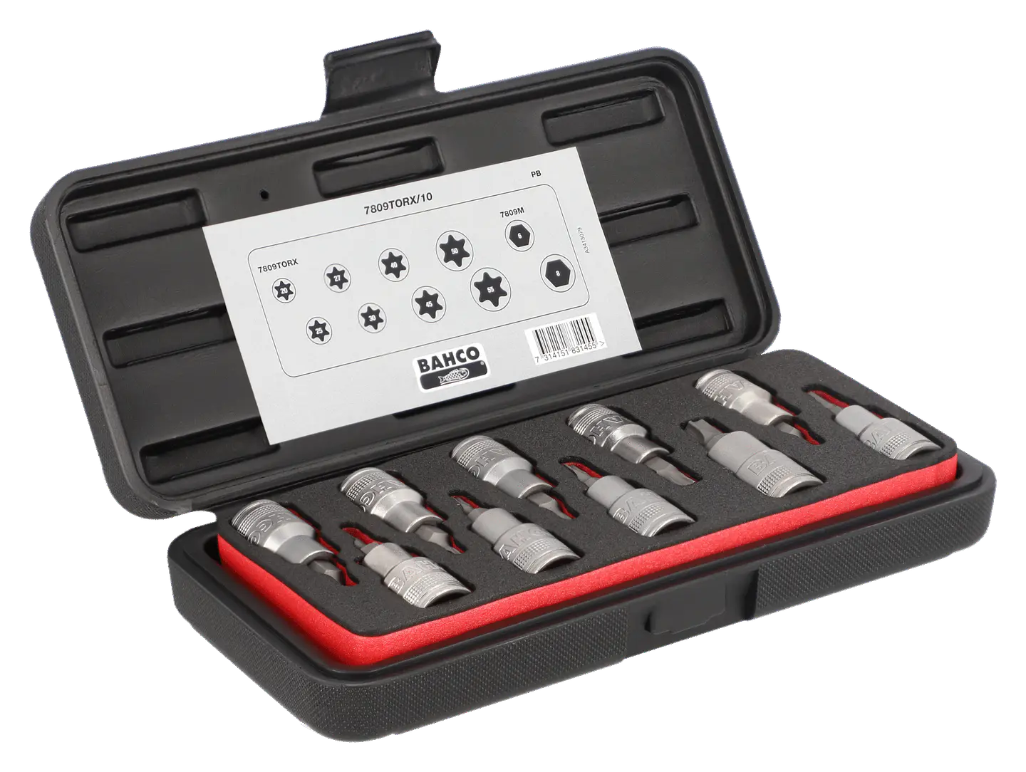 Bahco Juego Dados con Puntas Torx y Hexagonales 1/2