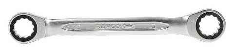 Llave doble de estrella a carraca de 16-17 mm con acabado cromado de 200 mm Bahco 1320RM-16-17