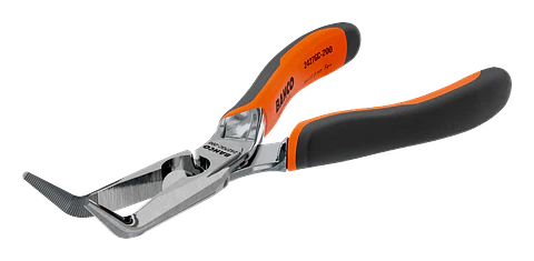 Alicates ERGO™ de boca semirredonda y punta curvada 45º, cromados, con mangos bi-materiales (200 mm) Embalaje industrial Bahco 2427 GC-200IP