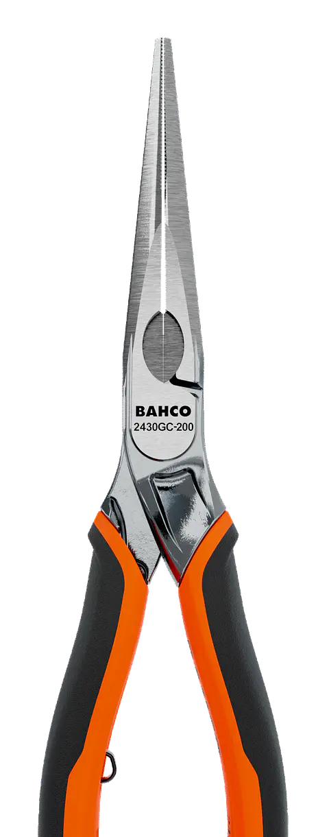 Alicates ERGO™ de boca semirredonda cromados, con mangos bi-materiales (140 mm) Embalaje industrial Bahco 2430 GC-140 IP