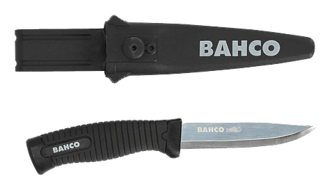 Display con 15 cuchillos de acero inoxidable con mango negro bi-componente Bahco 2446-BL