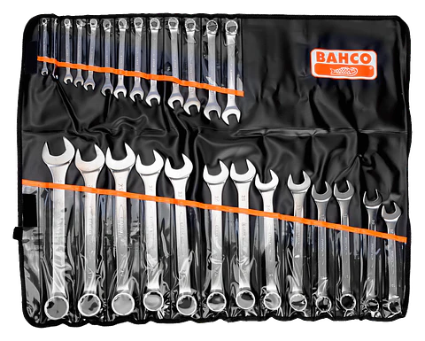 Juego de llaves planas combinadas métricas (26 piezas/estuche) Bahco 111M/26T