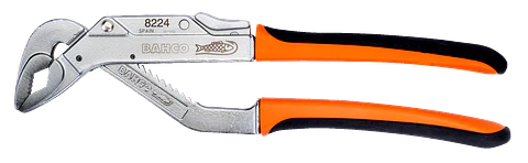 Tenazas articuladas deslizantes ERGO™ con mangos bi-componente y acabado cromado de 250 mm Bahco 8224CIP
