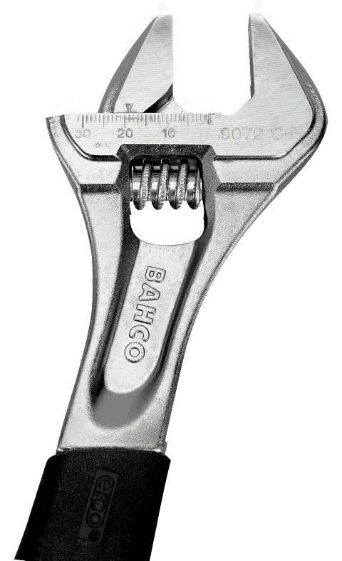 Llave ajustable "inglesa"de moleta central ERGO™ de 31 mm con mango de goma y acabado cromado de 257 mm Bahco 9072 C