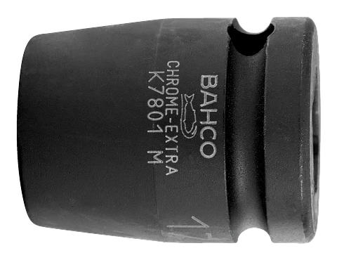 Vaso de impacto con cuadradillo de 1/2" con perfil hexagonal de 17 mm y acabado fosfatado Bahco K7801M-17