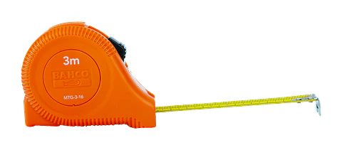 Flexómetro métrico con botón de bloqueo positivo, 3 m Bahco MTG-3-16