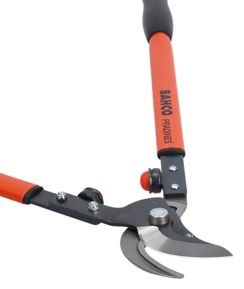 Tijeras de podar de dos manos de corte deslizante de 30 mm para uso profesional con mango de acero y contrahoja forjada de 500 mm Bahco