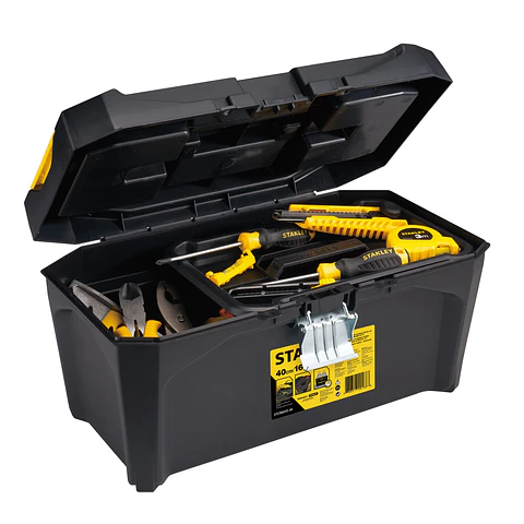 Caja Plastic Nested 16”, Broche Metalico Stanley