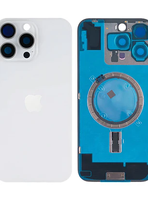 iPhone 16 Pro  Vidrio Tapa Trasera Back Glass / Blanco Titanium / White Titanium / Completa con Lamina y Magneto NFC