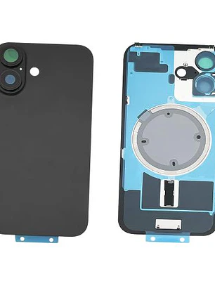 iPhone 16  Vidrio Tapa Trasera Back Glass / Negro / Black / Completa con Lamina y Magneto NFC