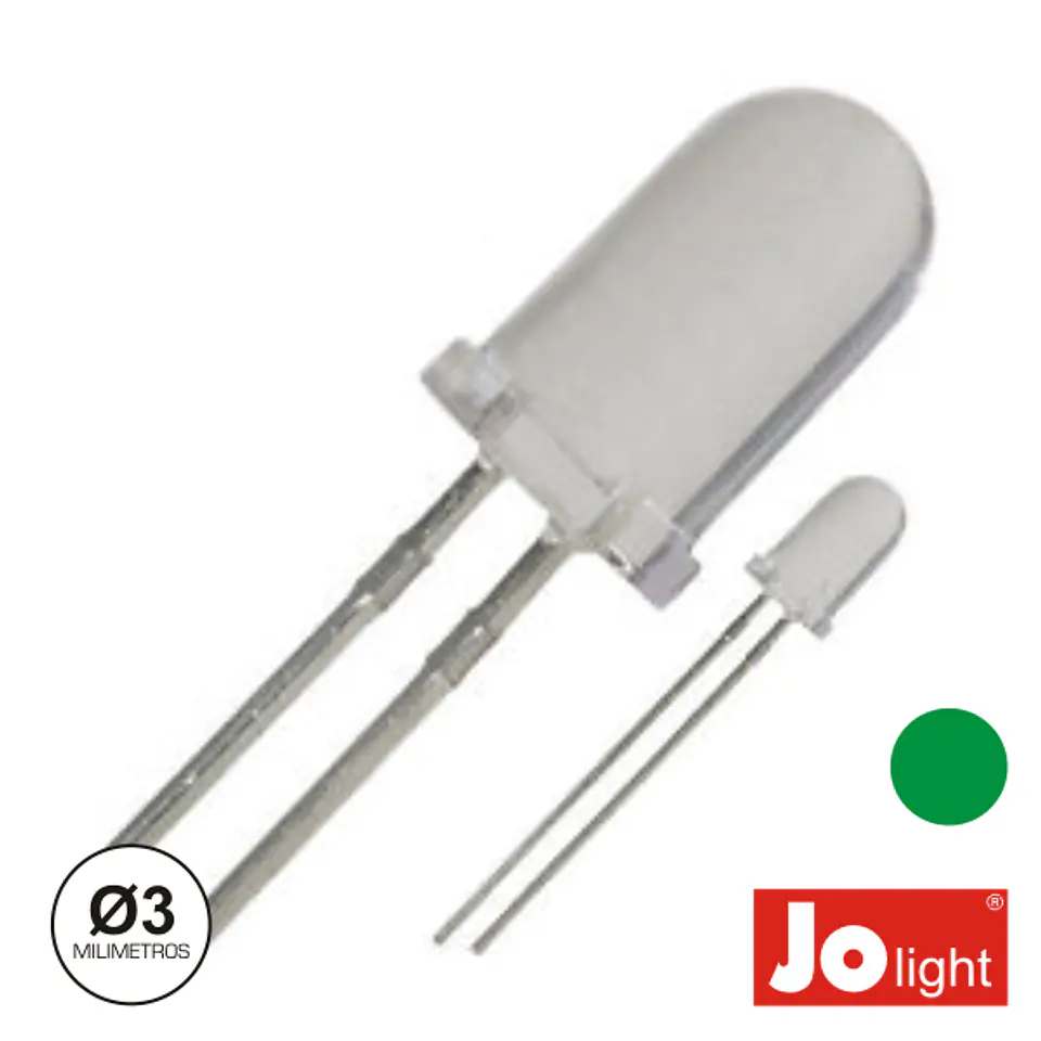 LED 3MM ALTO BRILHO VERDE JOLIGHT 1