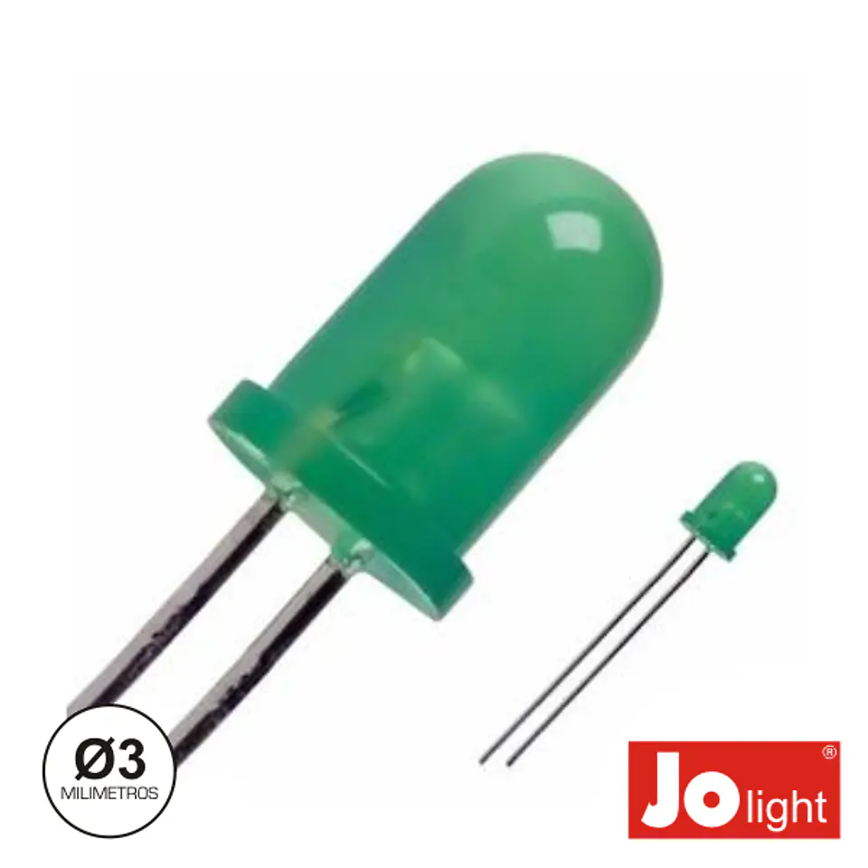 LED 3MM VERDE DIFUSO INTERMITENTE JOLIGHT 1