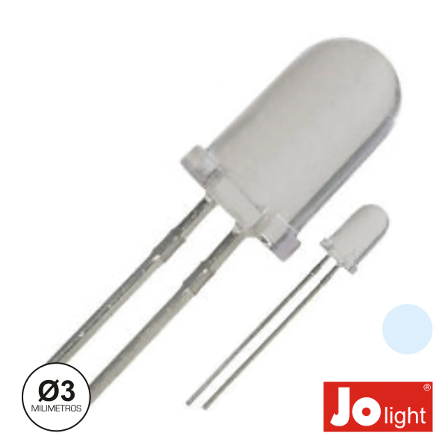 LED 3MM ALTO BRILHO BRANCO FRIO JOLIGHT 1