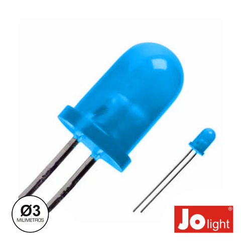 LED 3MM AZUL DIFUSO INTERMITENTE JOLIGHT