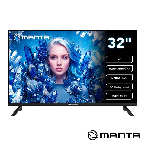 TV LED Frameless 32" HD HDMI DVB-T2/T/C MANTA