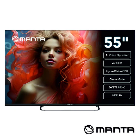 Smart TV LED Frameless 55" UHD 4K HDMI DVB-T2/T/C MANTA