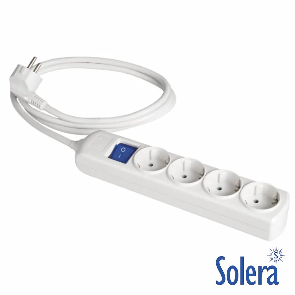 Tomada Elétrica C/ 4 Saídas Interruptor 1.5M SOLERA 1