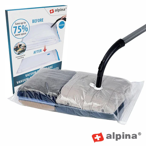 Sacos P/ Arrumação Roupa em Vácuo 130x74/86x50cm ALPINA